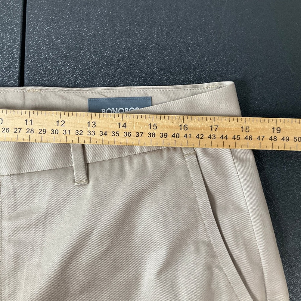 Bonobos Dress Pants Mens 34x34 Khaki Tan Cotton Stretch Straight Weekday Warrior - Picture 6 of 11